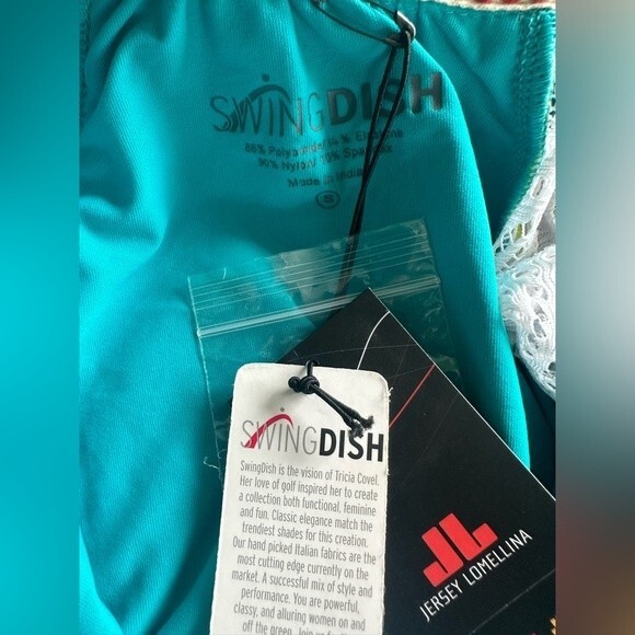 Swingdish Women's Athleisure Sporty Chic Golf Collar Top Lace Detail NWT S - Picture 3 of 9